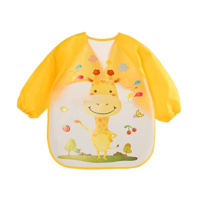 China Long Bib Antibacterial Sleeved Waterproof Bibs For Babies And Toddlers With Pocket for sale