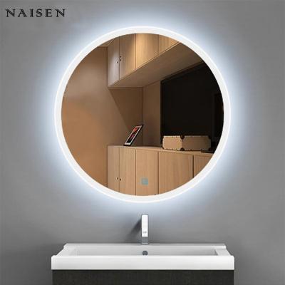 China Round Shape Modern Modern Design Led Lighted Vanity Makeup Mirror Make Up Mirror Led Circle Mirror Light For Hotel And Bathroom for sale