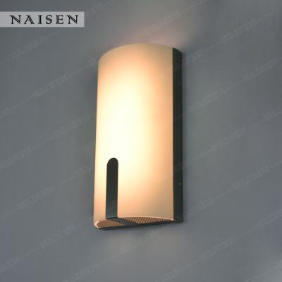 China Traditional Sconce Bedside Glass Wall Corridor Hotel Satin Nickel Satin Wall Lamp Stair Decorative Light LED for sale