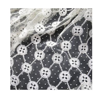 China Guangzhou 2023 High Quality Viable Milk Silk Embroidered Lace Fabric for sale