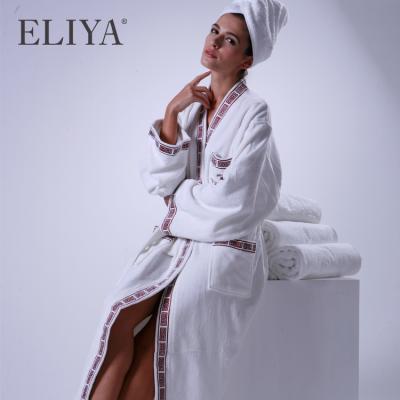 China Factory Breathable Porcelain ELIYA Hilton Hotel 5 Star Cotton Linen 100% Towel and Bathrobe for sale