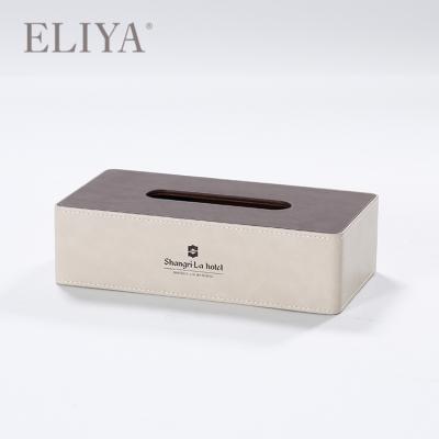 China Guangzhou Luxury Hotel Amenity Kit Leather Tissue Box For Modern Bathroom for sale