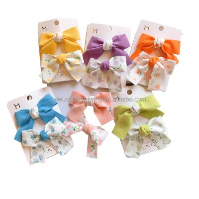 China Fashion small fresh children's bow floral hairpin princess fabric soft headdress hits cute side broken hair hair clip hairpins for sale