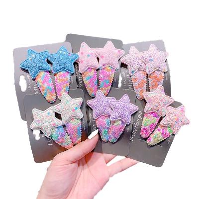 China New Fashion South Korea Summer Amazon Sequins Cute Children's Side Clip Bangs Hairpin Hair Accessories for sale