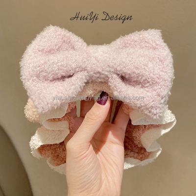 China Sweet Bow Hair Band, Girls Wash Face, Make Up, Cute Color Matching Princess Elastic Hair Bands for sale