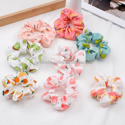 China Fashion retro summer fresh fruit series hair tie elastic hair band hair accessories wholesale scrunchies for sale