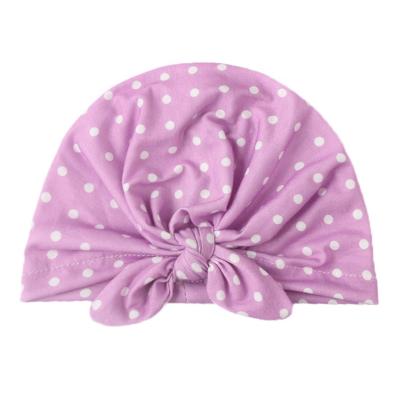 China New Breathable Wave Stitch Solid Color Baby Hat Children's Knot Knot Indian Baby Turban Hat for sale