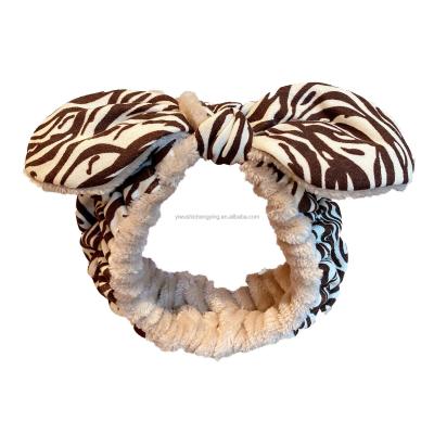 China Cute Sweet Fashion Leopard Print Face Wash Headband Hair Accessories Mori Girl Personality Makeup Hair Band for sale