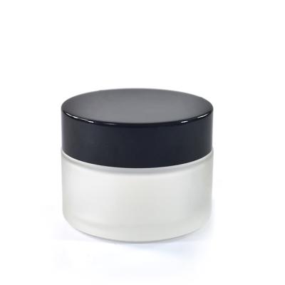 China Empty Beauty Face Eye Cream Jar 5g 10g 15 20g 30g 50g 100g Frosted Cosmetic Cream Jar With Silver White Black Metal Gold Aluminum Lid for sale