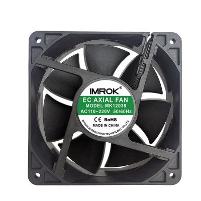 China Hotels 12cm 120x120x38mm 110v 220v Ec Brushless Pwm Cooling Fan High Cfm Industrial Cooling Fans 12038mm for sale