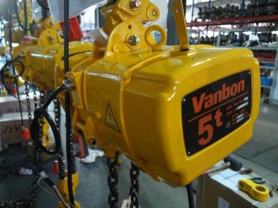 China Vanbon 5 Ton Monorail Chain Hoist Electric Hoist With Trolley Good Quality for sale