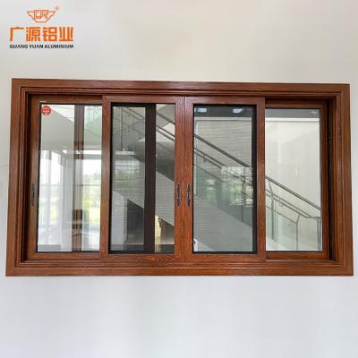 China Sliding #90 Series Residential Thermal-break Aluminum Sliding Windows Double Glazed Aluminum Window for sale