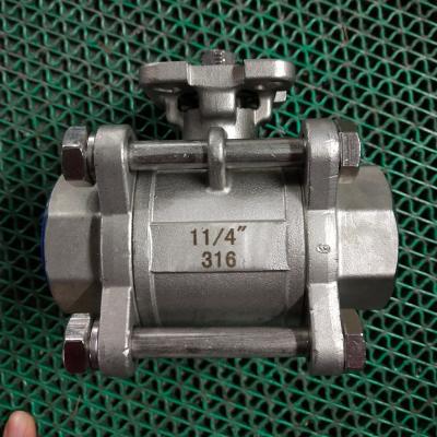 China Q11-16P 3 Piece ISO5211 Body Lever Pulling Stainless Steel Ball Valve for sale