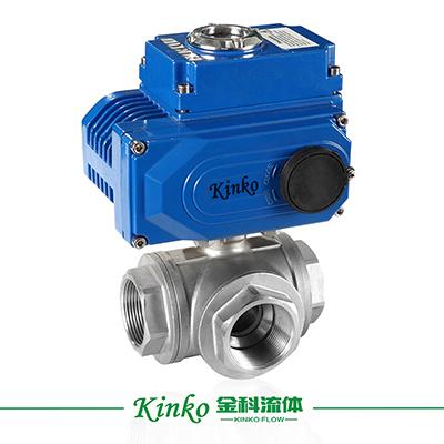 China Small Size 3 Way Electric Ball Valve Accurate Food And Beverage Control Safety for sale