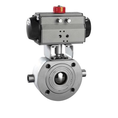 China Durable Stainless Steel And Cast Steel Pneumatic Thermostatic DN100 Ball Valve for sale