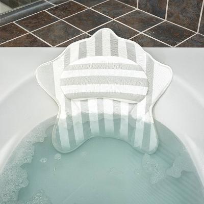 China Breathable Luxury Full Mesh 3D Mesh Massage Eco Bath Tub Pillow Breathable Luxury Hot Tub Non-Slip Waterproof Bath Spa Pillow for sale