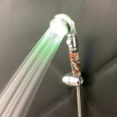 China Without Sliding Bar Glow High Pressure Filter Functional Handheld Shower Head Filter High Pressure Water Filtration Three Handheld Shower Head for sale