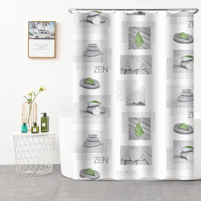 China Viable Wholesale Bathroom Shower Curtain Waterproof Polyester Print Fabric Bath Shower Curtain for sale