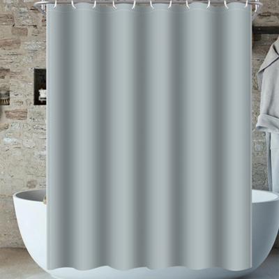 China Durable High Quality Polyester Shower Curtains Bathroom Black Bath Shower Curtain With Hook for sale