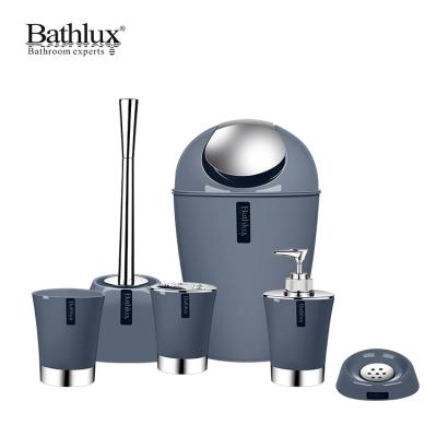 China New Design Sustainable Home Wholesale Plastic PP Bathroom Sets 6 Pieces Bathroom Accessory Set for sale