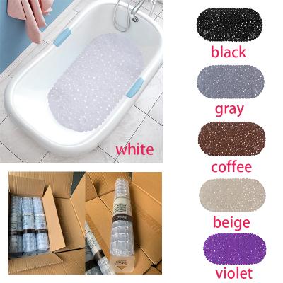 China Durable Bathlux 69*35CM Solid Bathtub Mats Plastic Bathroom Shower Mats Anti Slip With Suction Cups for sale