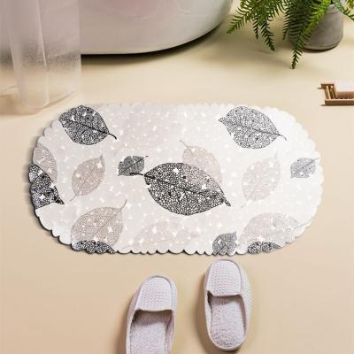 China Floral Printed PVC Non Slip Waterproof Non Slip Bath Shower Tub Mat Pebbles Tub Mat for sale