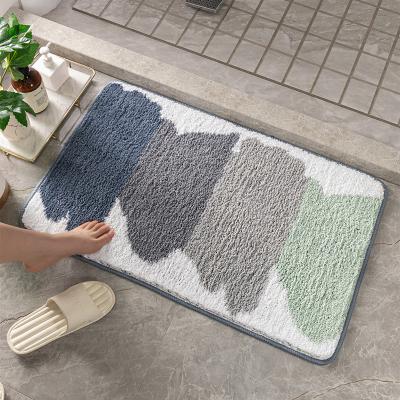 China Minimalist Design Microfiber Bathroom Foot Cover Anti Mats Shaggy Bath Rugs Antislip Bathroom Mat Mat Quick Dry Soft Slip for sale