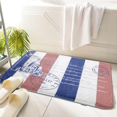 China Custom Made Bath Mat Anti Slip Bath Mat Viable European Style Pattern Printing Bath Mat Pattern for sale