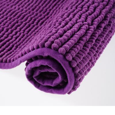 China Durable Chenille Room Floor Pad Bath Mat Laminated Set Bath Short Pile Chenille for sale