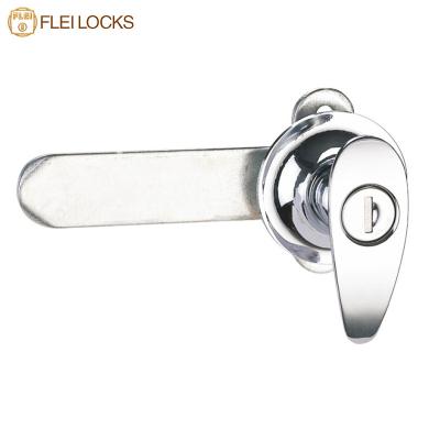 China Tubular Metal Cabinet Door Handle Lock Bright Chrome Plated Metal Lock for sale