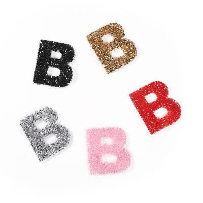 China hot sale bling 3D rhinestone patches iron on crystal rhinestone letter patches for sale