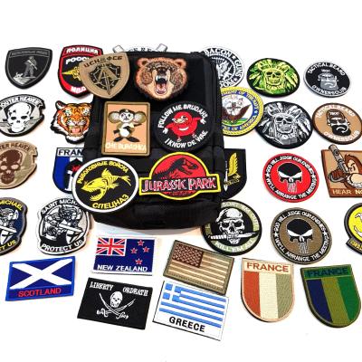 China popular design custom 3D letter embroidery patches Diy iron on stripes punk rock patches for clothes for sale