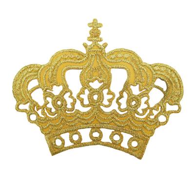 China Big Crown 3D Embroidery Diy Sewing Patch Embroidery Patch for sale