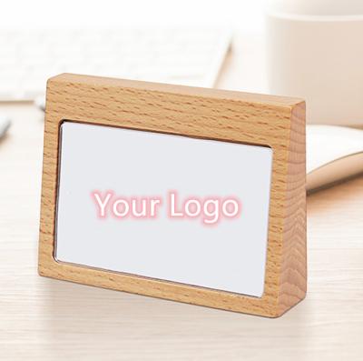 China Eco-friendly Wood Acrylic Desktop Display Stand Sign Holder Acrylic Photo Frame Holder for sale