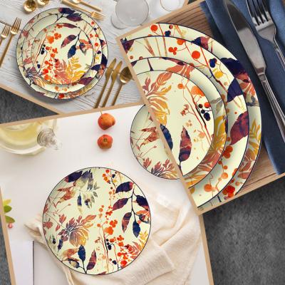 China Sustainable Wholesale Ceramic Melamine Dish Decoration Wedding Plates Ceramic Charger Dishes for sale