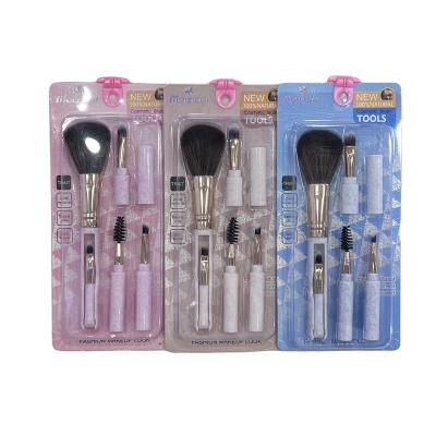 China 2023 New Soft Hair 6 IN 1New Style For Travel Dual Side Combo Brush Make Up Brush Kit Cosmetic Brush Set With PVC Package for sale