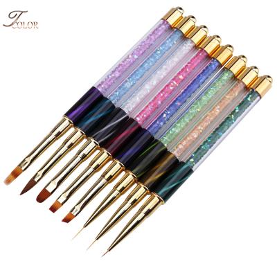 China Nail Art Design Nail Painting Brush Pen Set Colorful Gradient Handle New Arrival Nail Art UV Gel for sale