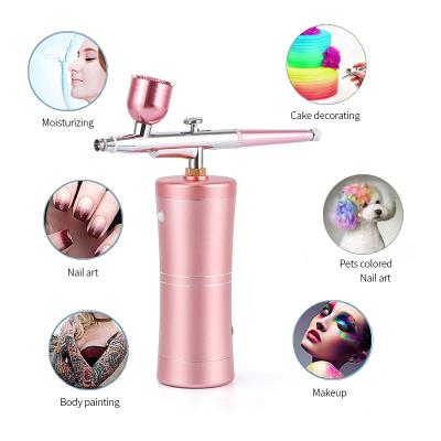 China The best price. Aerografo Makeup Oxygen Mini Airbrush Aerografo Reposteria Wireless Kit Compressor Pets Nail Art Spray Guns Aerosol Paint JZ08 for sale