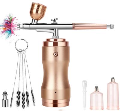 China Beauty airbrush. 64465 Air Compressor Kit Single Action Paint Spray Gun Portable Air Brush Beauty Pen Device Makeup Airbrush Kit for sale