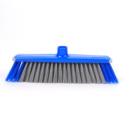 China Wholesale plastic colorful pp squeegee cleaning supplier broom head bristle hard broom with flat wiper for sale