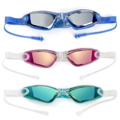 China Anti Fog Silicone Swimming Goggles Swim Eyewear Waterproof Professional Swimming Anti Fog For Adults OEM Customized for sale