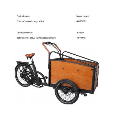 China Good factory 3 wheel tricycle cargo bike /cargobike/kids cargo tricycle luxury electric elektrische bakfiets for sale