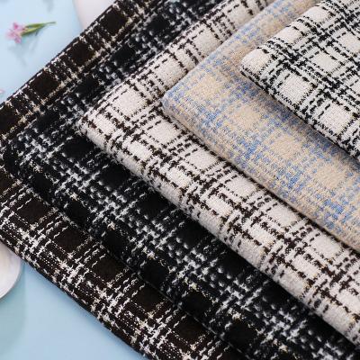 China Wholesale Price Breathable Polyester Yarn Dyed Houndstooth Check Fabric For Women Coats And Dresses for sale