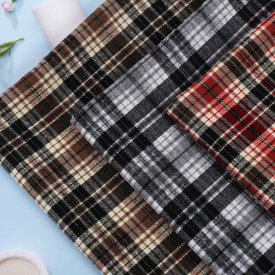 China Polyester Breathable Hot Selling Cotton Yarn Dyed Shirt Pants Textile Autumn Winter Plaid Fleece Color Carbon Fabric for sale