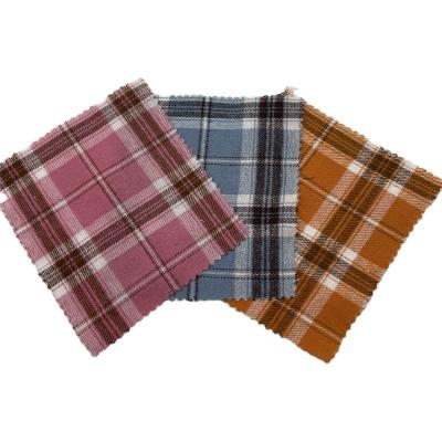 China QUICK DRY Ready to ship fabric China 2022 cotton cheap brushed woven plaid fabric flannel yarn dyed fabric for men's shirt for sale