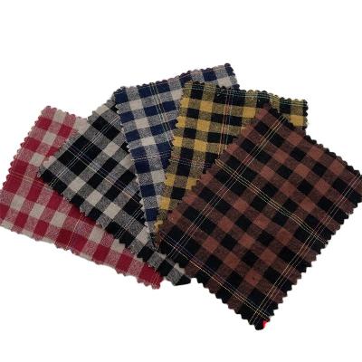 China Abrasion-Resistant Cotton Yarn Dyed Special Shirt Fabric Frosted Plaid Alternative Craft Products for sale