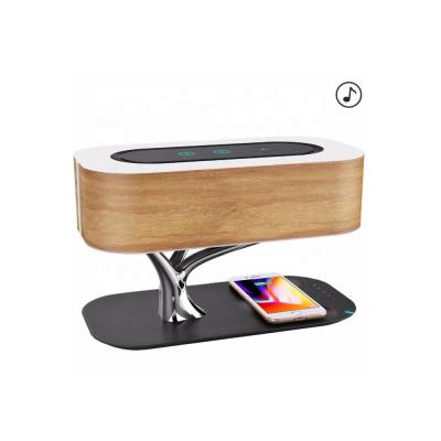 China 2021 new light wireless charger mobile phone fashion tree for home near the light speaker fast fast wireless charging for sale