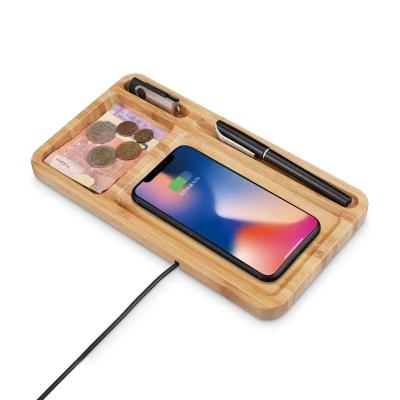 China With Indication Function Universal Smart 15W Charging Station Bamboo Newest Portable Wireless Radio Charging Android Phones for sale