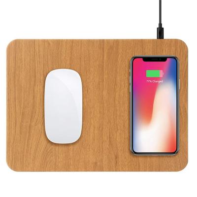 China New standard ultra thin mobile phone mouse pad wireless charging CO180 wooden QI desktop wireless charger for sale