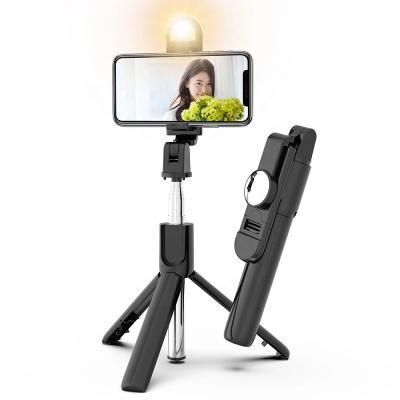 China Phone Tripod LED Fill Light K10S Tripod Lightweight Wireless Remote Selfie Stick - HL5186 for sale